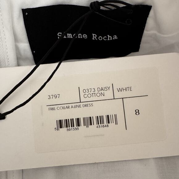 NWT Simone Rocha Frill Trim Midi Dress A Line Embroidered Eyelet Size US 4 - Picture 11 of 13
